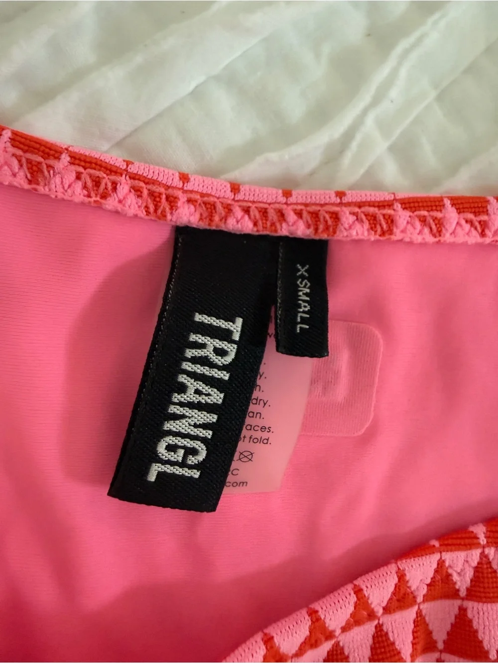 triangl swimwear Pink and Red Triangle Print Bikini